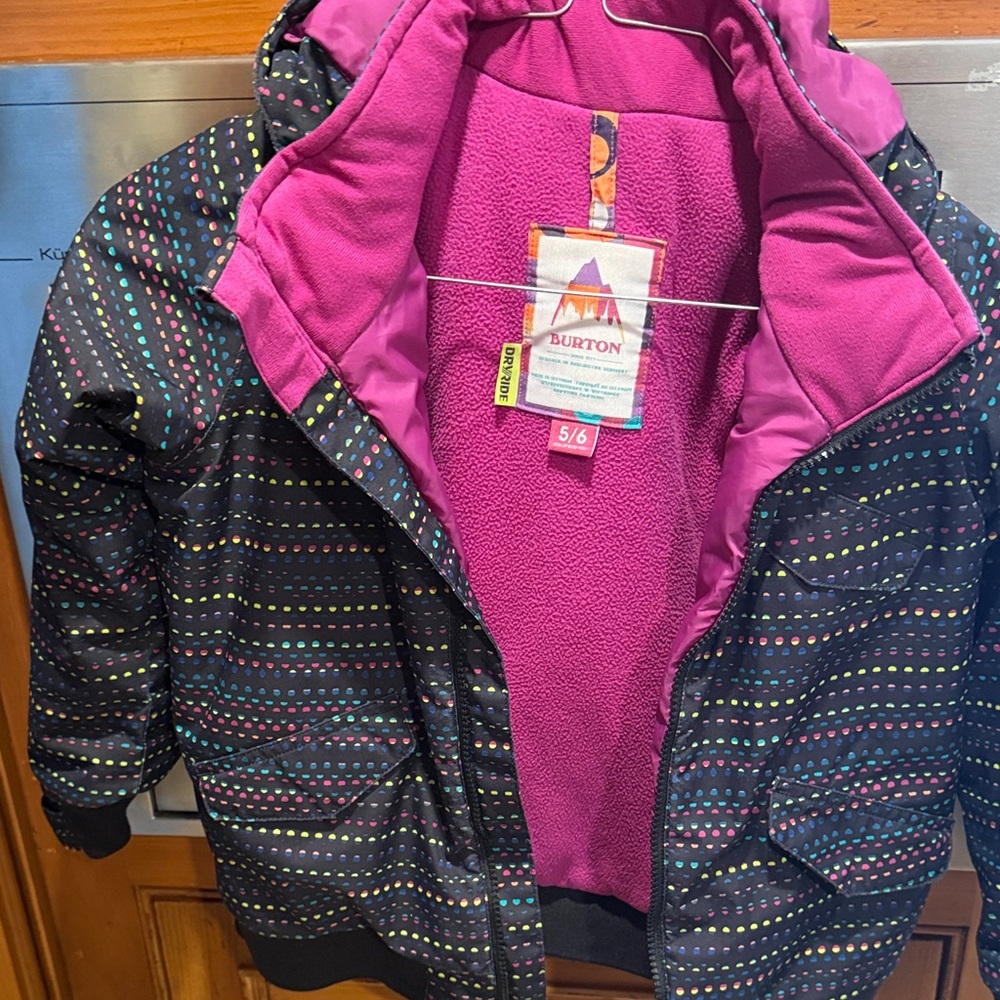 Burton Kids' Jacket with Pink and Multicolor Dots